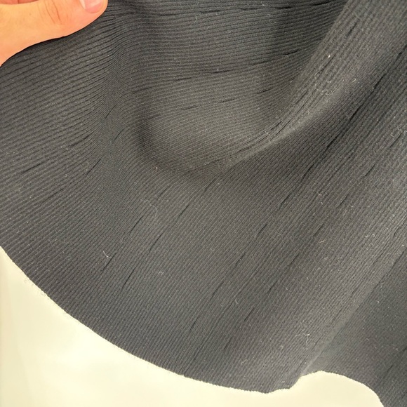 A.l.C Black Ribbed Knit Mini Fit And Stretch Flare Long Sleeve Dress Size Xs - Picture 9 of 15